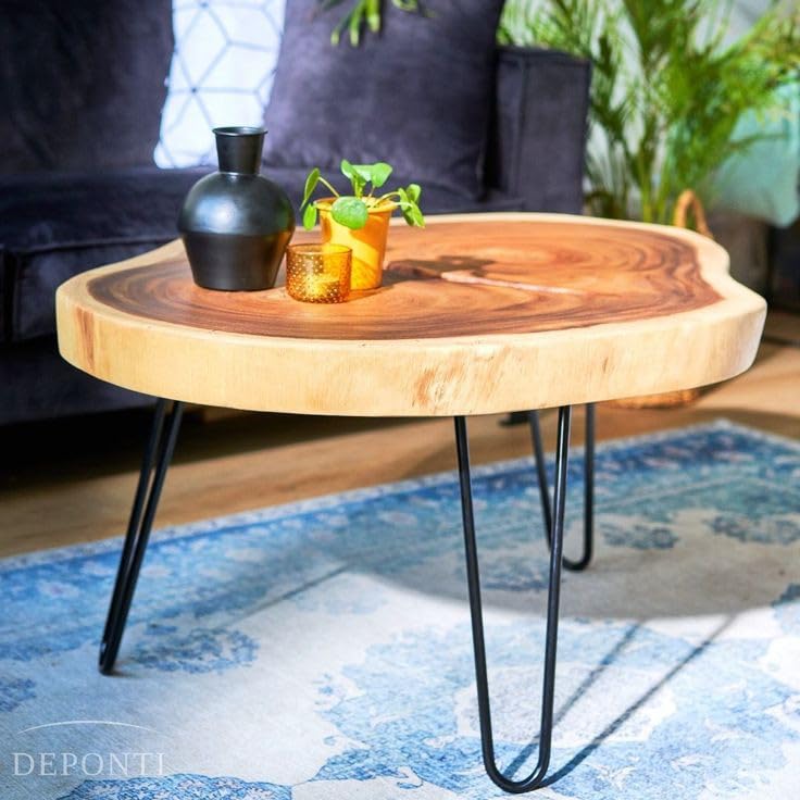 Unique Home Wooden Slice Live Edge Coffee Table | End Table